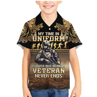 Polynesia Veterans Day Family Matching Mermaid Dress and Hawaiian Shirt Thank You Veterans Polynesian Pattern LT05 Son's Shirt Gold - Polynesian Pride