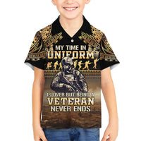 Polynesia Veterans Day Family Matching Tank Maxi Dress and Hawaiian Shirt Thank You Veterans Polynesian Pattern LT05 Son's Shirt Gold - Polynesian Pride