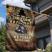 Polynesia Veterans Day Garden Flag Thank You Veterans Polynesian Pattern