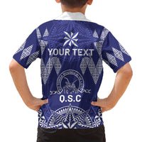 Personalised Queen Salote College Centenary Family Matching Off The Shoulder Long Sleeve Dress and Hawaiian Shirt Tongan Kupesi Pattern - Polynesian Pride