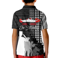Pearl Harbor Remembrance Day Kid Polo Shirt USS Arizona In Memory With Polynesian Pattern LT05 - Polynesian Pride