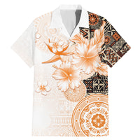 Fiji Family Matching Mermaid Dress and Hawaiian Shirt Masi Tapa Pattern Brown LT05 Dad's Shirt - Short Sleeve Brown - Polynesian Pride