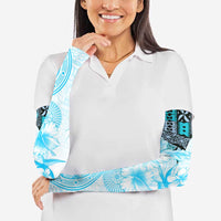 Fiji Arm Sleeves Masi Tapa Pattern Blue - Polynesian Pride