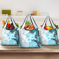 Fiji Grocery Bag Masi Tapa Pattern Blue