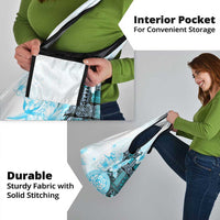 Fiji Grocery Bag Masi Tapa Pattern Blue