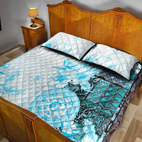 Fiji Quilt Bed Set Masi Tapa Pattern Blue LT05 - Polynesian Pride
