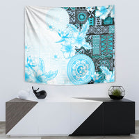 Fiji Tapestry Masi Tapa Pattern Blue LT05 - Polynesian Pride