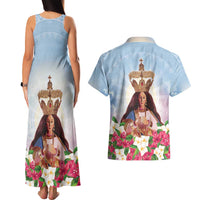 Guam Patroness Couples Matching Tank Maxi Dress and Hawaiian Shirt The Legend Santa Marian Kamalen