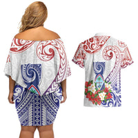 Happy Guam Santa Marian Kamalen Day Couples Matching Off Shoulder Short Dress and Hawaiian Shirt