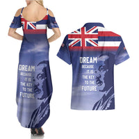 Hawaii MLK Day Couples Matching Summer Maxi Dress and Hawaiian Shirt