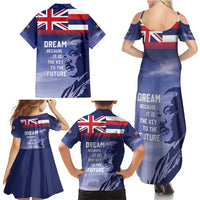 Hawaii MLK Day Family Matching Summer Maxi Dress and Hawaiian Shirt