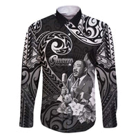 Guam MLK Day Family Matching Off The Shoulder Long Sleeve Dress and Hawaiian Shirt The Legacy Of MLK