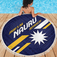 Happy Nauru Independence Day Beach Blanket Polynesian Pattern LT05 - Polynesian Pride