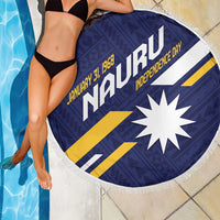 Happy Nauru Independence Day Beach Blanket Polynesian Pattern LT05 - Polynesian Pride