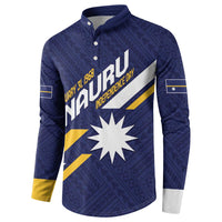 Personalised Happy Nauru Independence Day Button Sweatshirt Polynesian Pattern LT05 - Polynesian Pride