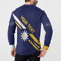 Personalised Happy Nauru Independence Day Button Sweatshirt Polynesian Pattern LT05 - Polynesian Pride
