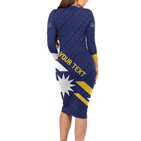 Personalised Happy Nauru Independence Day Family Matching Long Sleeve Bodycon Dress and Hawaiian Shirt Polynesian Pattern LT05 - Polynesian Pride