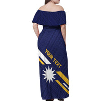 Personalised Happy Nauru Independence Day Family Matching Off Shoulder Maxi Dress and Hawaiian Shirt Polynesian Pattern LT05 - Polynesian Pride
