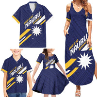 Personalised Happy Nauru Independence Day Family Matching Summer Maxi Dress and Hawaiian Shirt Polynesian Pattern LT05 - Polynesian Pride