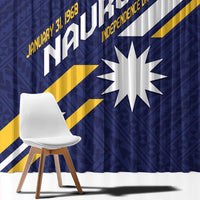 Happy Nauru Independence Day Window Curtain Polynesian Pattern LT05 - Polynesian Pride