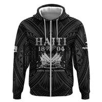 Haiti 1804 Zip Hoodie Polynesian Silver Neg Maron