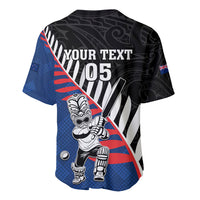Custom New Zealand Auckland Cricket Baseball Jersey With Maori Pattern LT05 - Polynesian Pride