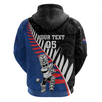 Custom New Zealand Auckland Cricket Zip Hoodie With Maori Pattern