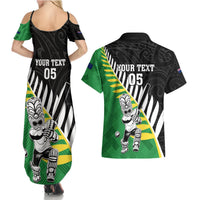 Custom New Zealand Central Districts Cricket Couples Matching Summer Maxi Dress and Hawaiian Shirt With Maori Pattern LT05 - Polynesian Pride