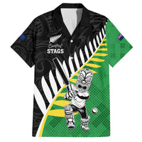 Custom New Zealand Central Districts Cricket Family Matching Tank Maxi Dress and Hawaiian Shirt With Maori Pattern LT05 Dad's Shirt - Short Sleeve Green - Polynesian Pride