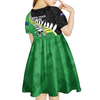 Custom New Zealand Central Districts Cricket Kid Short Sleeve Dress With Maori Pattern