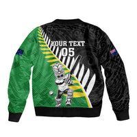 Custom New Zealand Central Districts Cricket Sleeve Zip Bomber Jacket With Maori Pattern
