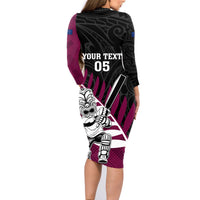 Custom New Zealand Northern Districts Cricket Family Matching Long Sleeve Bodycon Dress and Hawaiian Shirt With Maori Pattern