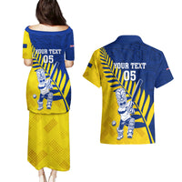 Custom New Zealand Otago Cricket Couples Matching Puletasi and Hawaiian Shirt With Maori Pattern