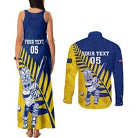 Custom New Zealand Otago Cricket Couples Matching Tank Maxi Dress and Long Sleeve Button Shirt With Maori Pattern LT05 - Polynesian Pride