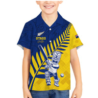 Custom New Zealand Otago Cricket Family Matching Mermaid Dress and Hawaiian Shirt With Maori Pattern