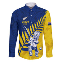 Custom New Zealand Otago Cricket Family Matching Off Shoulder Maxi Dress and Hawaiian Shirt With Maori Pattern