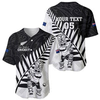 Custom New Zealand Cricket Baseball Jersey With Maori Pattern LT05 - Polynesian Pride