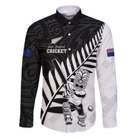 Custom New Zealand Cricket Family Matching Summer Maxi Dress and Hawaiian Shirt With Maori Pattern LT05 Dad's Shirt - Long Sleeve Black - Polynesian Pride