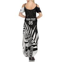 Custom New Zealand Cricket Summer Maxi Dress With Maori Pattern LT05 - Polynesian Pride