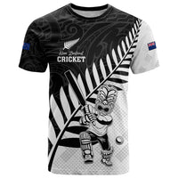 Custom New Zealand Cricket T Shirt With Maori Pattern LT05 Black - Polynesian Pride