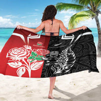 New Zealand And England Rugby Sarong Maori Tiki With Red Rose Together LT05 - Polynesian Pride