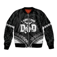 Personalised Happy Father's Day Bomber Jacket I Love You Dad Polynesian Style