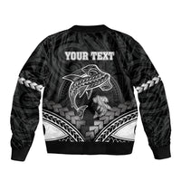 Personalised Happy Father's Day Bomber Jacket I Love You Dad Polynesian Style