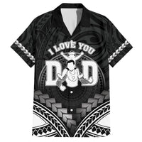 Personalised Happy Father's Day Family Matching Off Shoulder Short Dress and Hawaiian Shirt I Love You Dad Polynesian Style