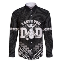 Personalised Happy Father's Day Family Matching Short Sleeve Bodycon Dress and Hawaiian Shirt I Love You Dad Polynesian Style