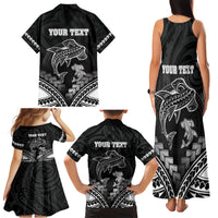 Personalised Happy Father's Day Family Matching Tank Maxi Dress and Hawaiian Shirt I Love You Dad Polynesian Style