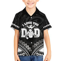 Personalised Happy Father's Day Family Matching Tank Maxi Dress and Hawaiian Shirt I Love You Dad Polynesian Style