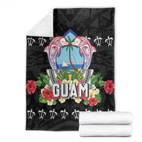 Guam Chamorro Blanket Tribal Latte Stone With Dolphins Black