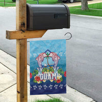 Guam Chamorro Garden Flag Tribal Latte Stone With Dolphins Blue