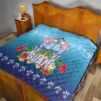 Guam Chamorro Quilt Tribal Latte Stone With Dolphins Blue